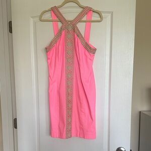 NWT Lilly Pulitzer ENA Stretch Dress with Gold Trim